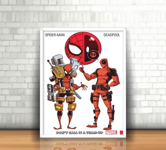 Quadro Homem Aranha e Deadpool