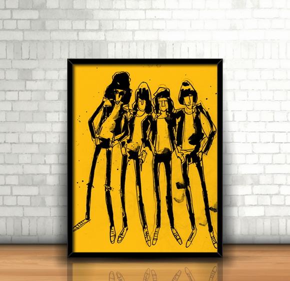 Quadro Ilustrado Ramones