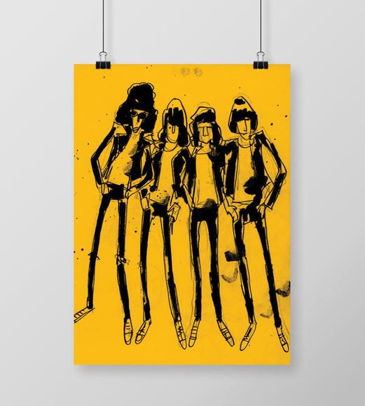 Quadro Ilustrado Ramones