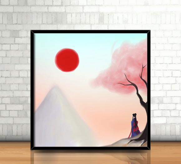 Quadro Japonesa (20x20cm)