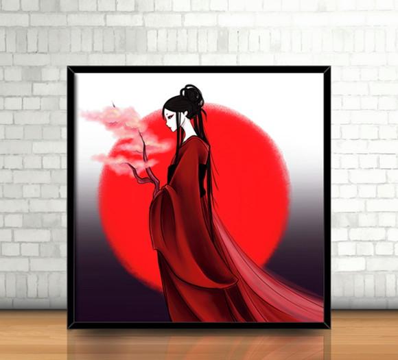 Quadro Japonesa (20x20cm)