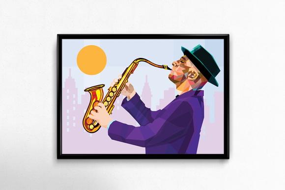 Quadro Jazz Na Cidade / 20x30cm / Com Vidro
