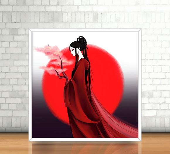 Quadro Japonesa (20x20cm)
