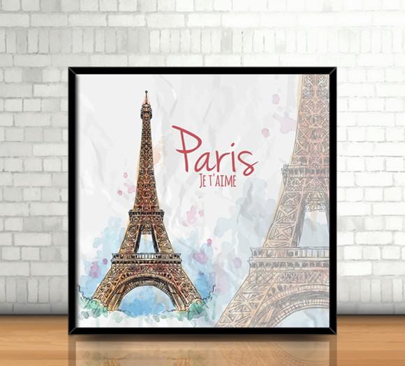Quadro Je T'Aime Paris (20x20cm)