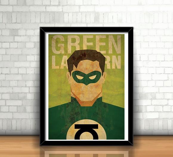 Quadro Lanterna Verde / Minimalista