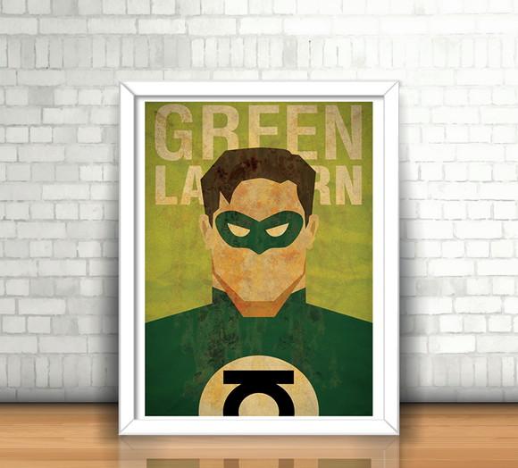 Quadro Lanterna Verde / Minimalista