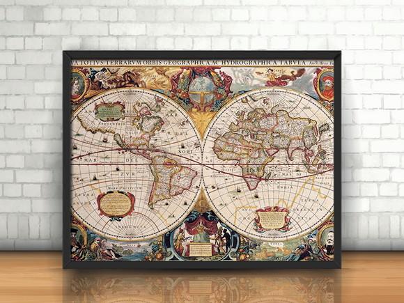 Quadro Mapa Mundi