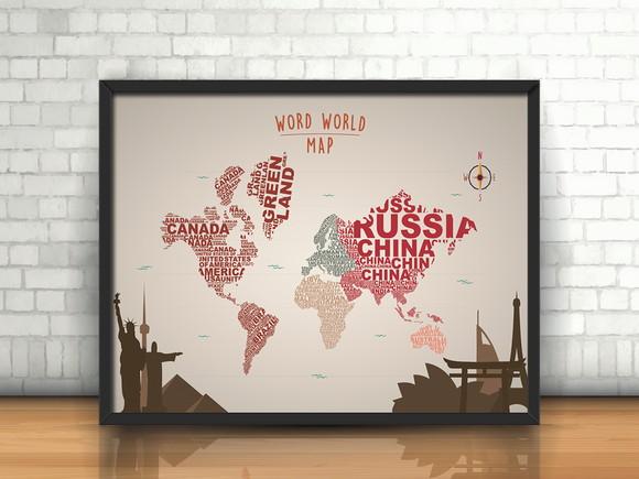 Quadro Mapa Mundi