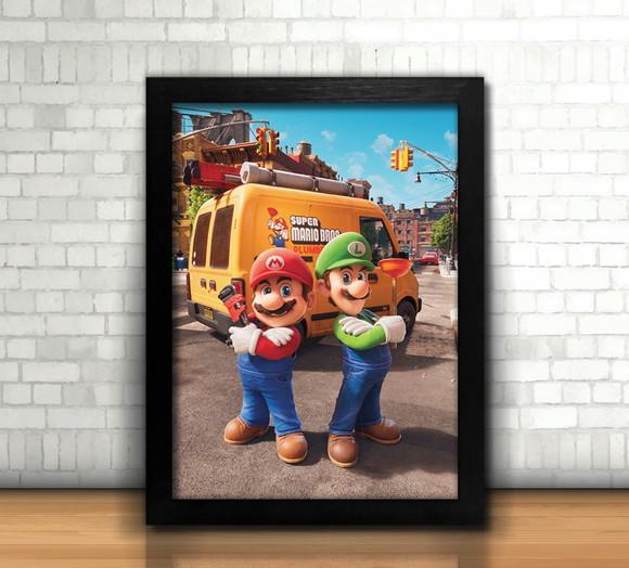 Quadro Mario Bros / 20x30cm / com Vidro