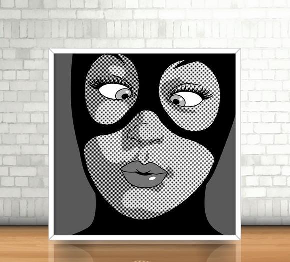 Quadro Mulher Gato / PopArt (20x20cm)