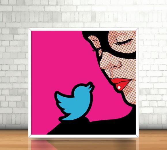 Quadro Mulher Gato / PopArt (20x20cm)