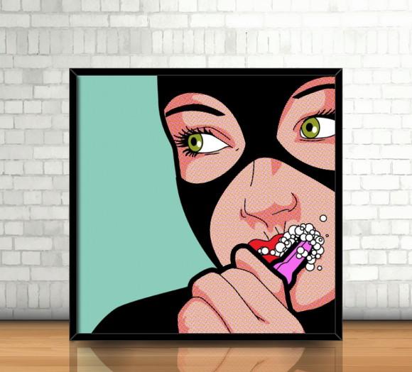 Quadro Mulher Gato / PopArt (20x20cm)