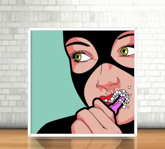 Quadro Mulher Gato / PopArt (20x20cm)