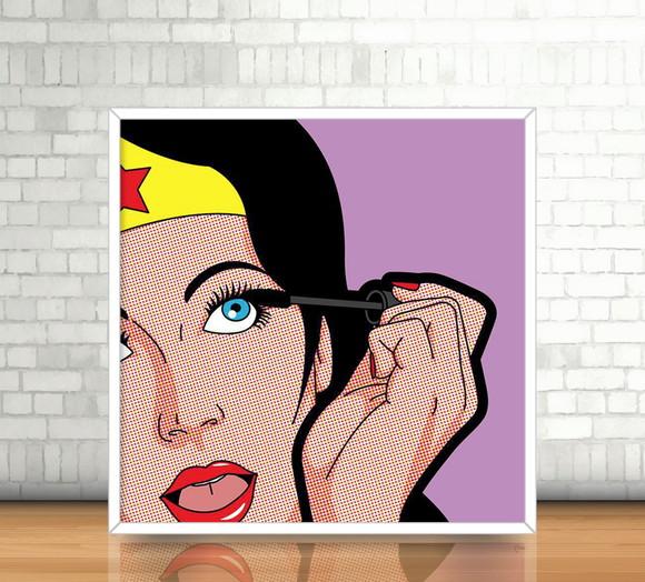 Quadro Mulher Maravilha / PopArt (20x20cm)