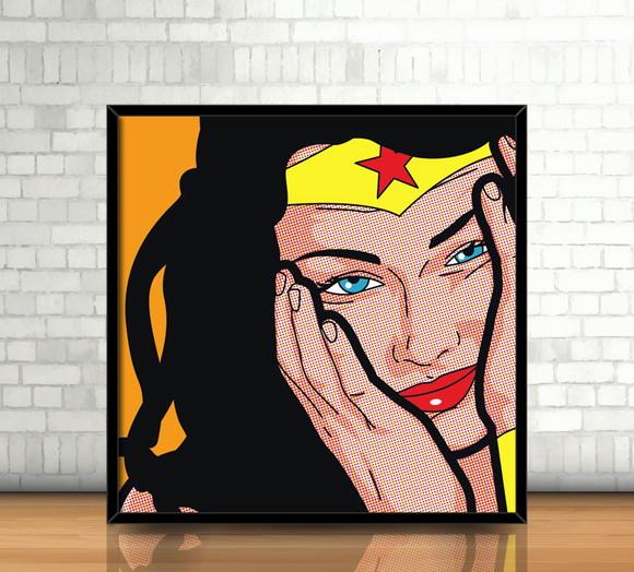 Quadro Mulher Maravilha / PopArt (20x20cm)