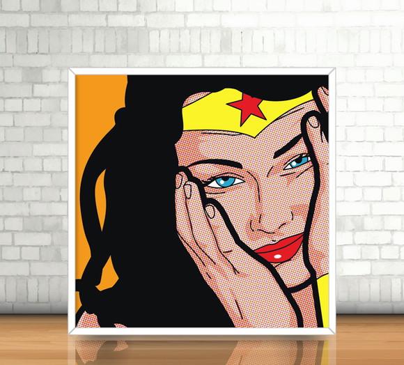 Quadro Mulher Maravilha / PopArt (20x20cm)