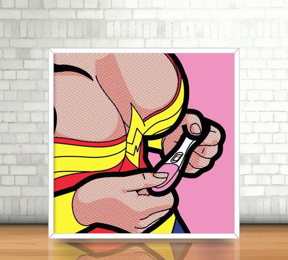 Quadro Mulher Maravilha / PopArt (20x20cm)