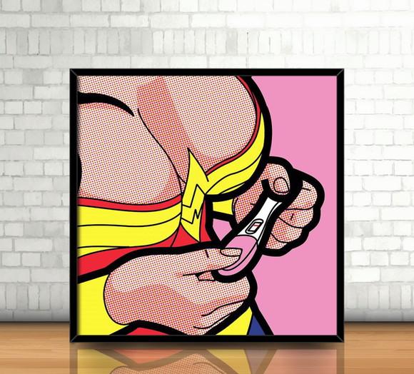 Quadro Mulher Maravilha / PopArt (20x20cm)