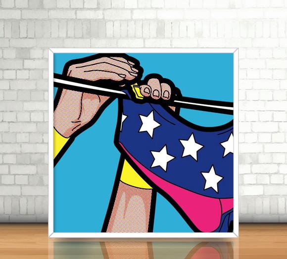 Quadro Mulher Maravilha / PopArt (20x20cm)