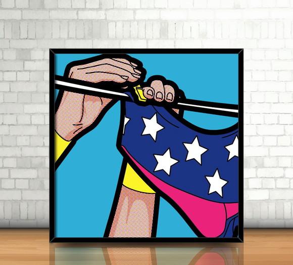 Quadro Mulher Maravilha / PopArt (20x20cm)