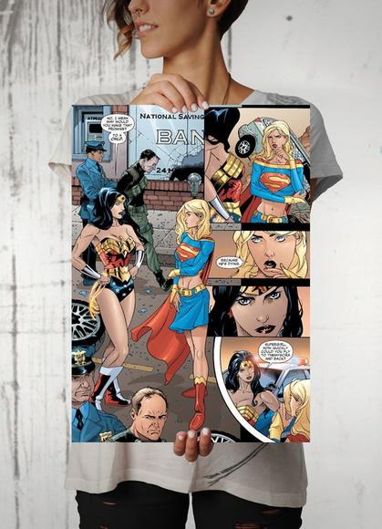 Quadro Mulher Maravilha e Supergirl