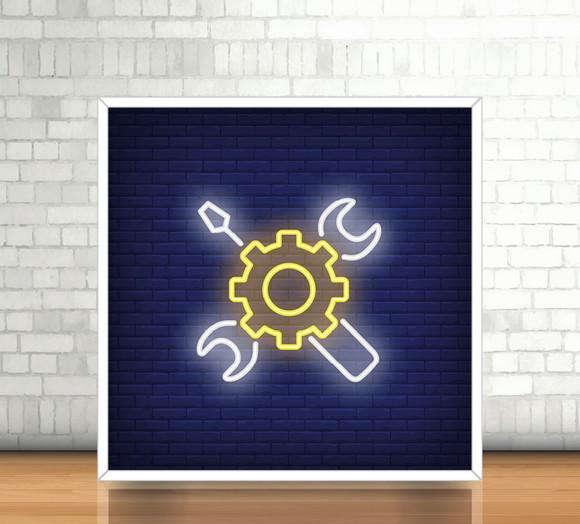 Quadro Neon Mechanic Tool
