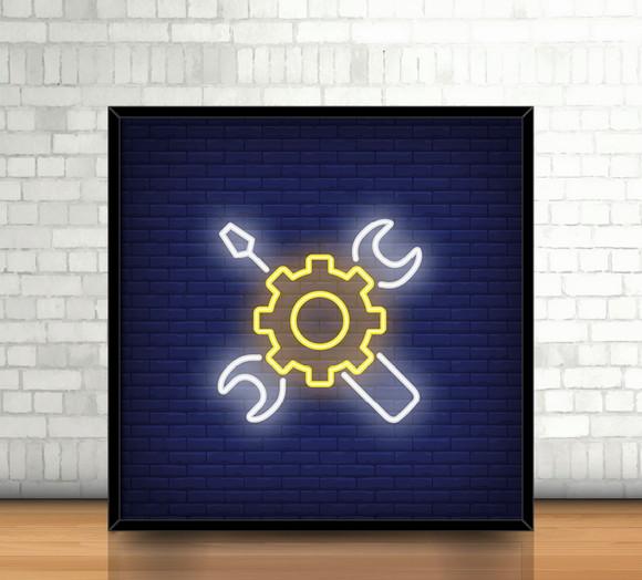 Quadro Neon Mechanic Tool
