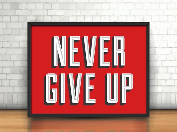 Quadro Never Give Up