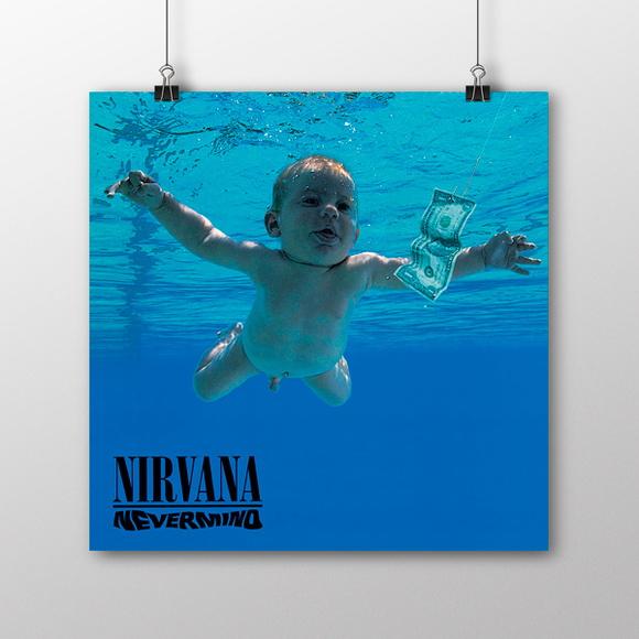 Quadro Nevermind / Nirvana / 20x20cm / Com Vidro