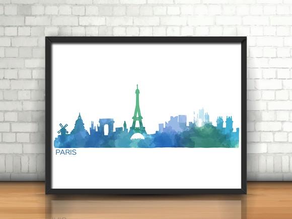 Quadro Paris / Watercolor / Skyline