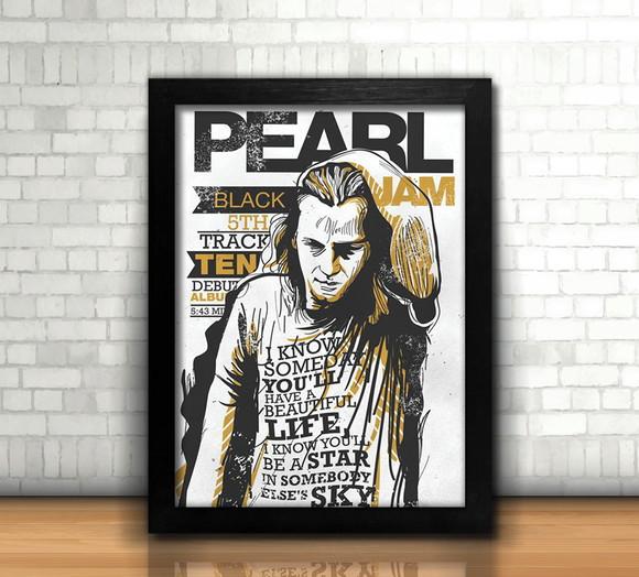 Quadro Pearl Jam / Eddie Vedder / Black