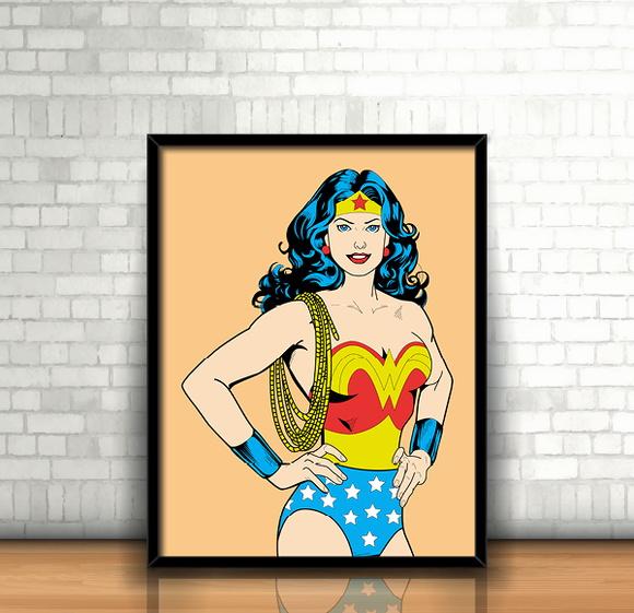 Quadro Retrô / Mulher-Maravilha