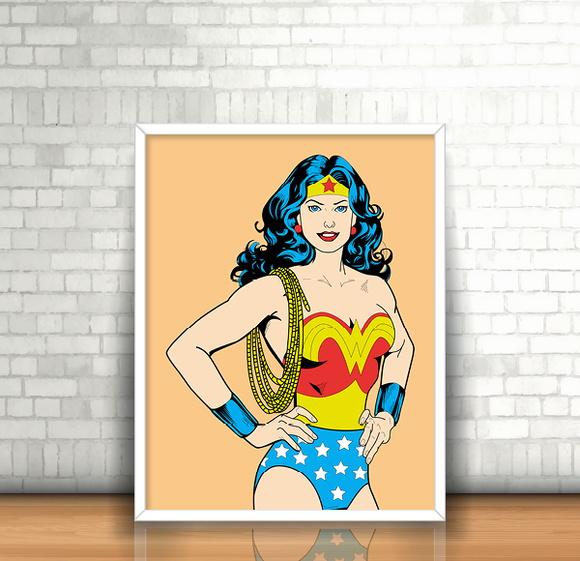 Quadro Retrô / Mulher-Maravilha