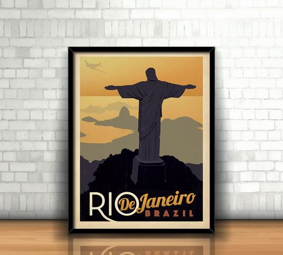 Quadro Rio de Janeiro / Corcovado / 20x30cm / Com Vidro