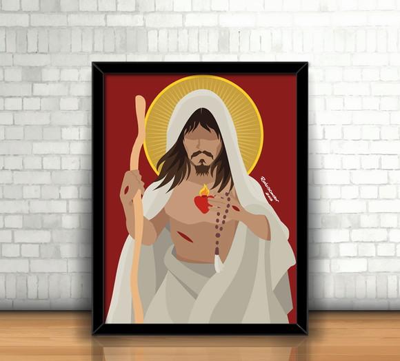 Quadro Sagrado Coração / Ilustração