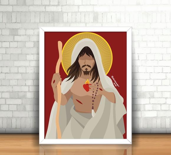 Quadro Sagrado Coração / Ilustração