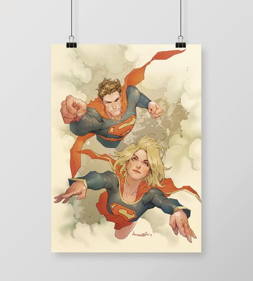 Quadro Superman & Supergirl