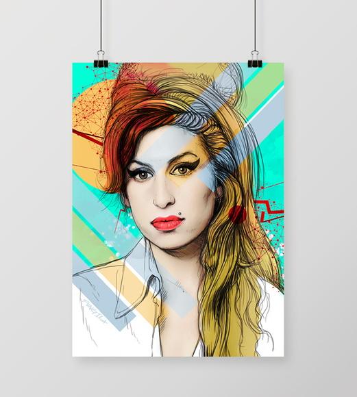 Quadro Watercolor / Amy Winehouse
