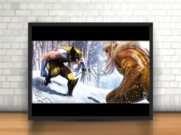 Quadro Wolverine & Dentes-de-Sabre