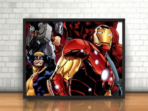 Quadro Wolverine & Homem de Ferro