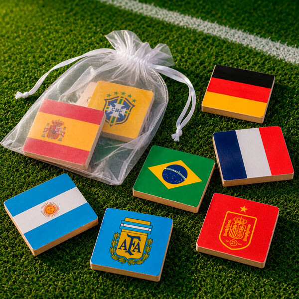 Jogo da Memória / Seleções da Copa / 10 Pares / Saquinho Organ