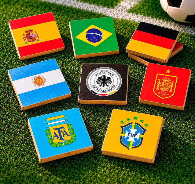 Seleções da Copa / Jogo da Memória / 8 Pares / Acrílico