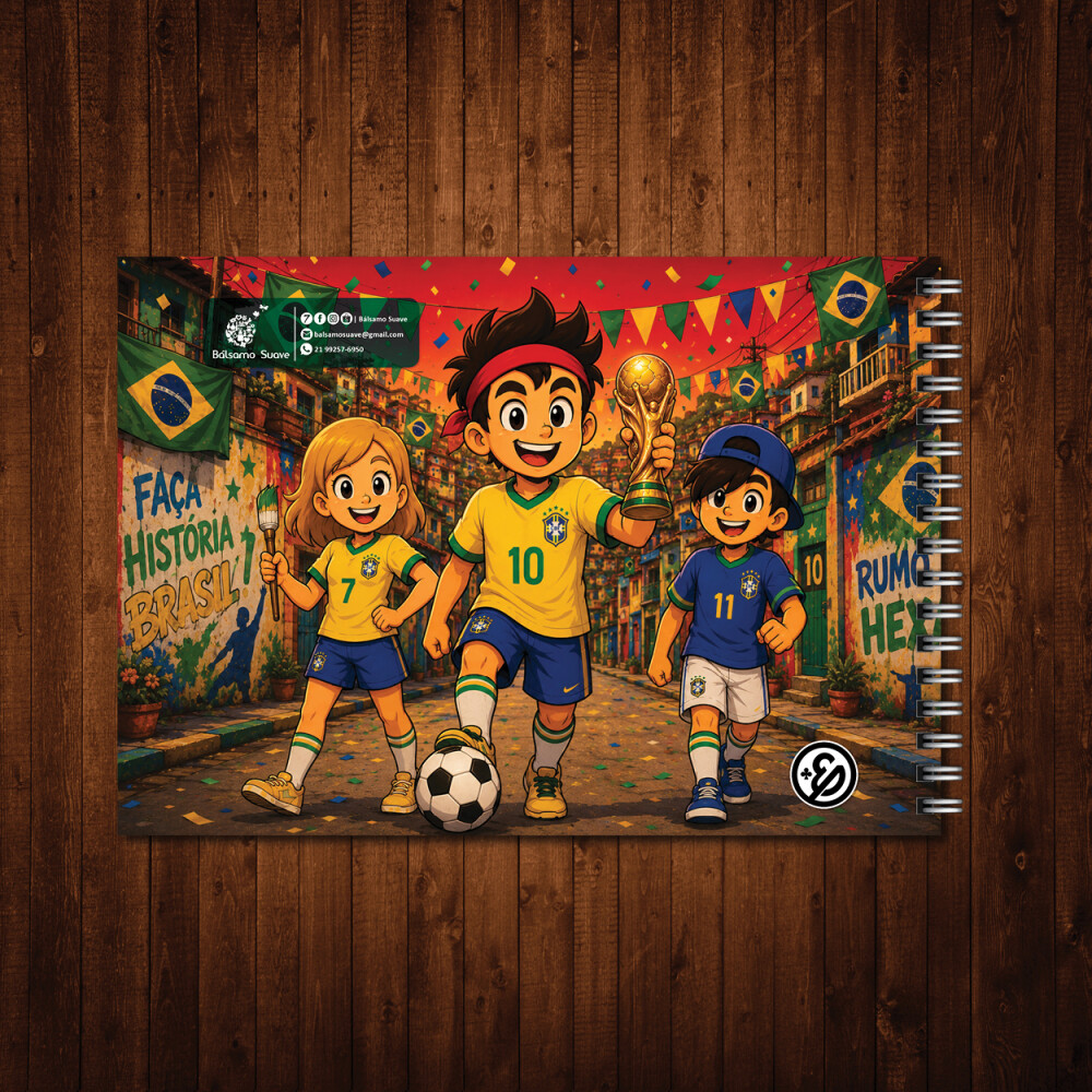 Enaldinho na Copa Seleção Brasil / Livro de Colorir / Risque e 