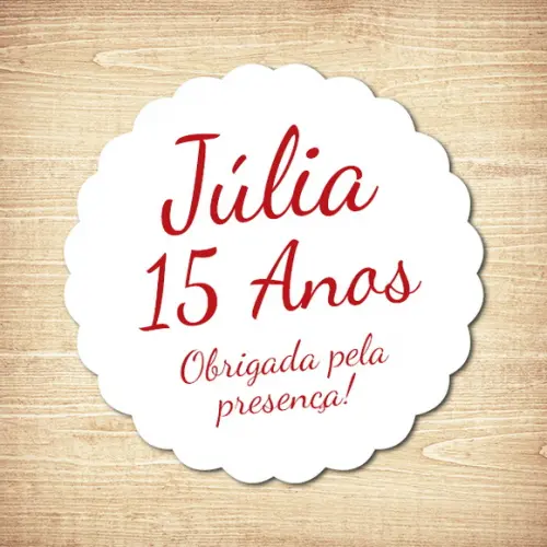 Adesivo 15 Anos Agradecimento