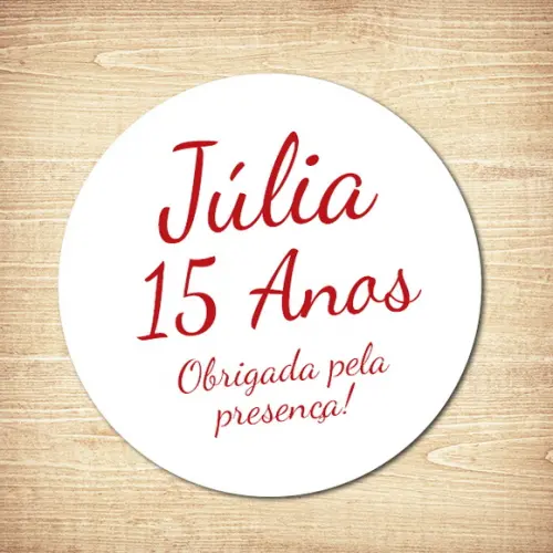 Adesivo 15 Anos Agradecimento
