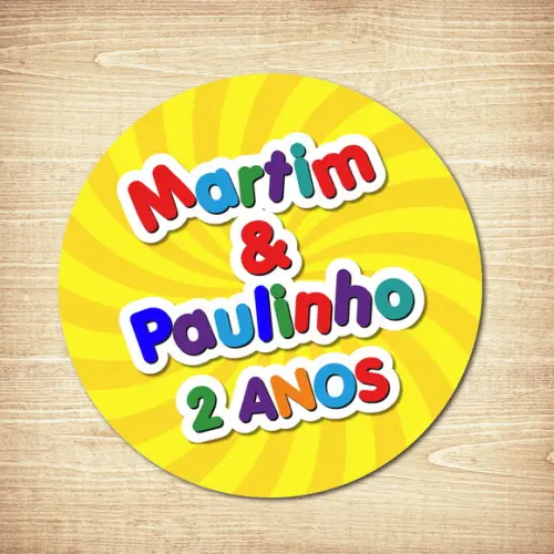 Adesivo Aniversário / Patati Patatá / 40 un