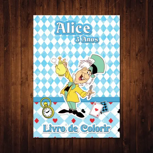 Alice / Livro de Colorir / 10x15cm / 12 Desenhos