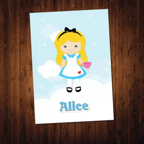 Alice / Adesivo Capa Caderno