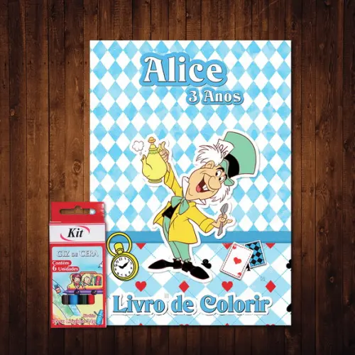 Alice / Livro de Colorir / 15x21cm / Giz de Cera
