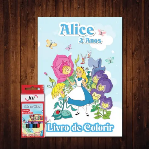 Alice / Livro de Colorir / 15x21cm / Giz de Cera